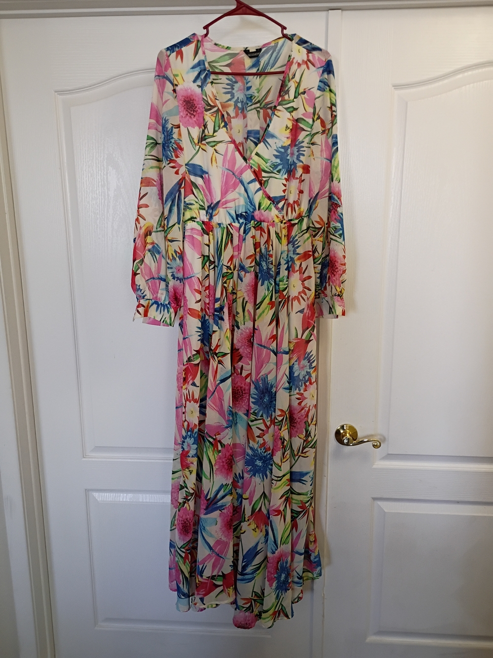 Floral Multi-Color V-Neck Maxi Dress